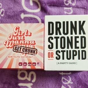 Party Game Set - Girls Just Wanna Have Fun & Drunk Stoned or Stupid